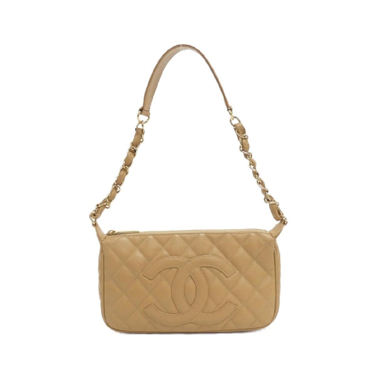 Vintage CHANEL 22476 Black Leather Shoulder Bag Retro Classic