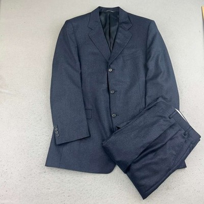Canali Michael Hayes Suit Set Mens 52 Blue Wool Blazer 36X32 Pants 2 Pcs G2U