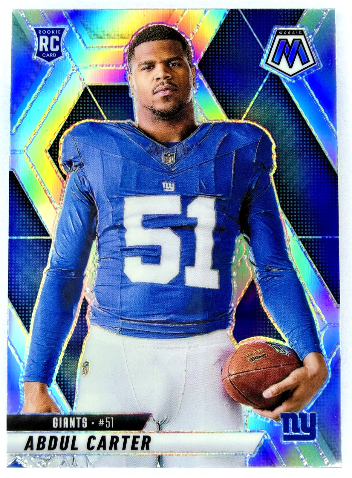 2025 Panini Mosaic ABDUL CARTER #282 RC Rookie Variation Silver Prizm - Giants