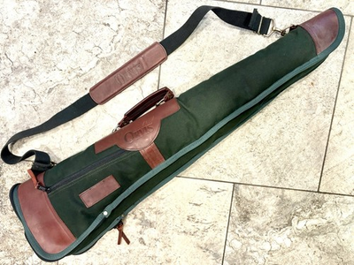 #ad Orvis Battenkill Take Down Shotgun Case Green Canvas and Leather 36quot; Wool VTG $225.00