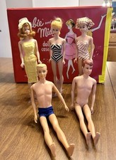 Vintage 1963 Barbie and Midge Red Doll Case w/ Dolls