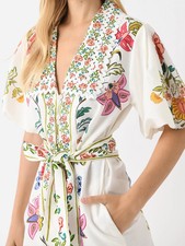 New Farm Rio Anthropologie  Insects Floral Romper L