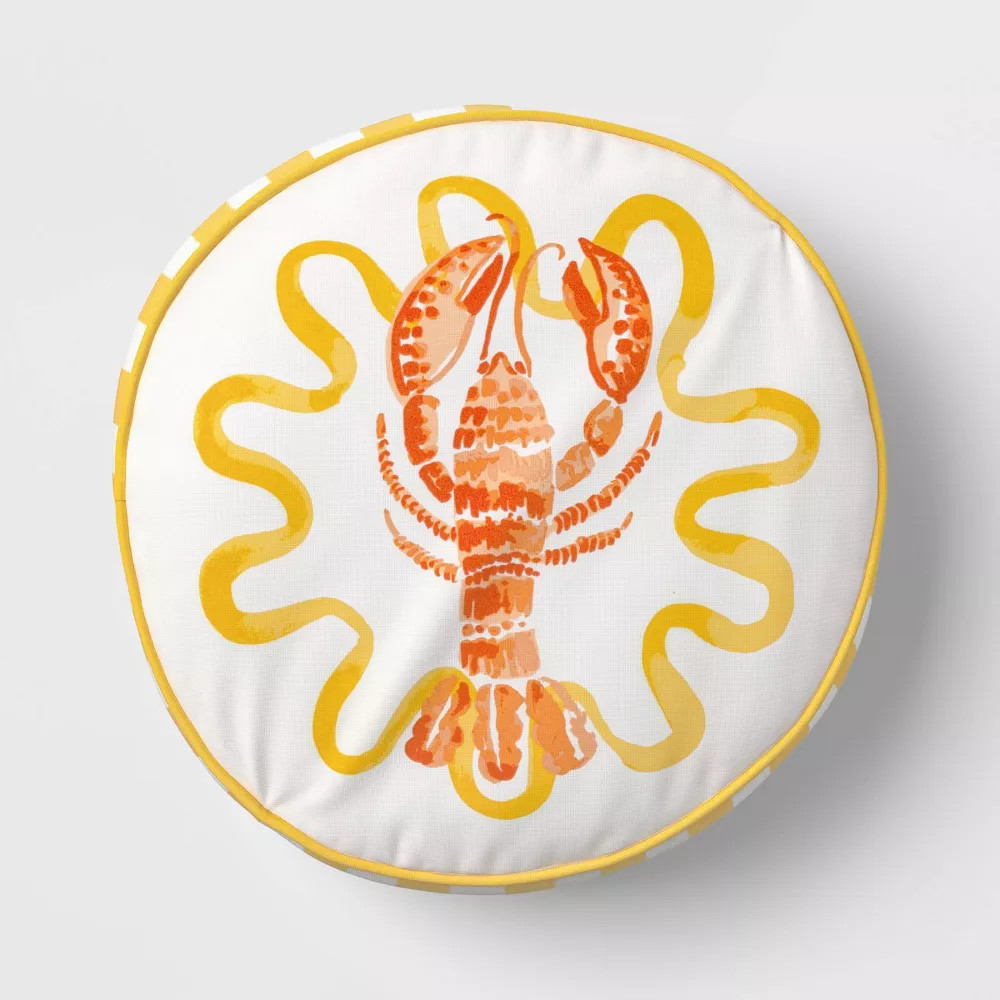 16 Lobster Round Outdoor Throw Pillow Yellow - Threshold 2490₽
