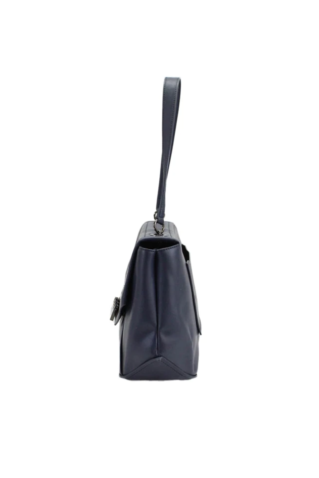 Bolso de hombro Zac Posen para mujer de cuero texturas forradas cierre correa azul marino OS Foto 3 de 4