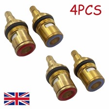 4x Ceramic Tap Cartridge Valve Insert 1/2" 20T Quarter Turn Kitchen Repair