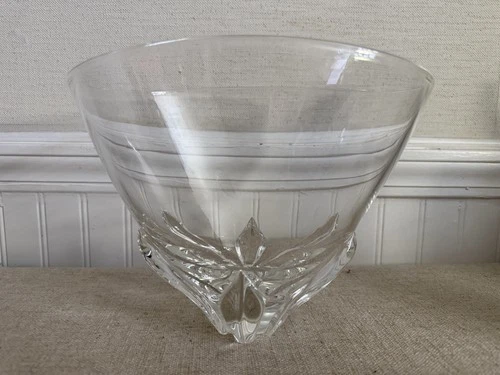 Vintage Art Glass Bowl Donald Pollard Oval Sculpted Petal Base Vase Decor