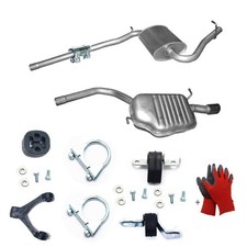 Komplett Auspuff+Anbausatz für Audi A4 B7 1.6 8V Limousine Kombi NEU