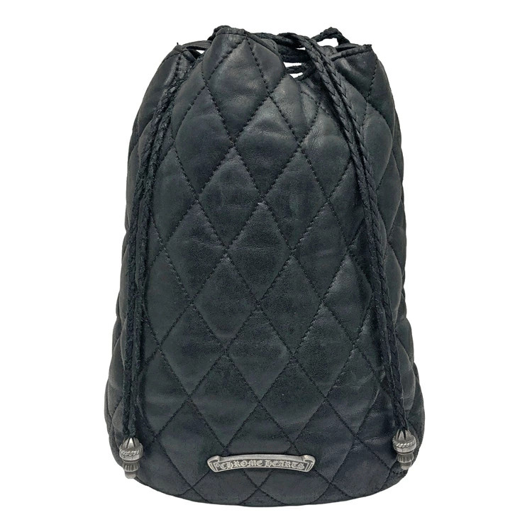 Chrome Hearts DRW STRNG SACK Quilted Drawstring Sack Purse Handbag