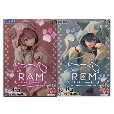 Re:Zero Starting Life in Another World Figure Rem Ram Set Fluffy Pack Luminasta