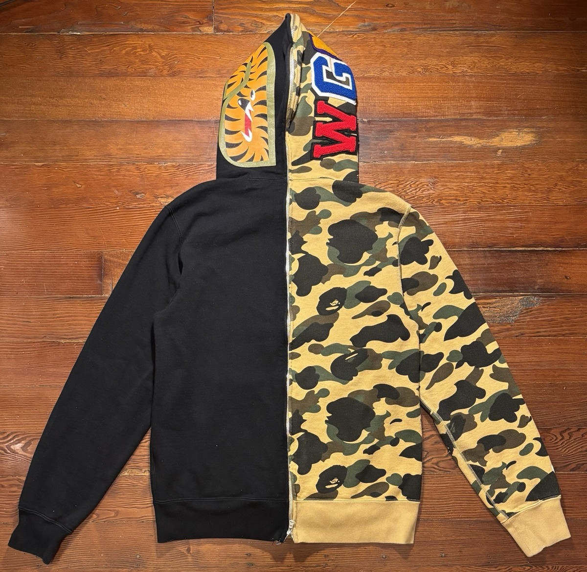 A Bathing Ape BAPE 1st Camo Half and Half Full Zip Hoodie