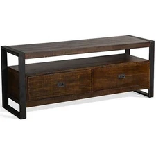 Sunny Designs Homestead 64" Transitional Wood TV Console in Tobacco Leaf