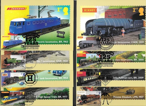 GB RM 2026 Hornby Model Railway set+ M/S PHQ X12 cards X8 Diff P/M +mint card