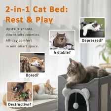 Cat Houses for Indoor Cats Large Cats Bed Cave Kitten Cube Box Cat Condo With