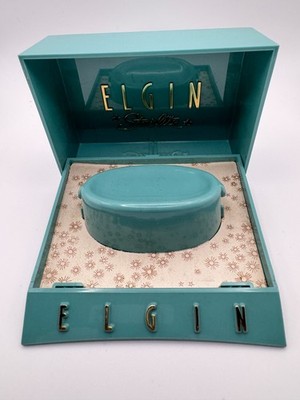Vintage Elgin Starlite Watch Box 1950s Blue Plastic Atomic MCM Case Only