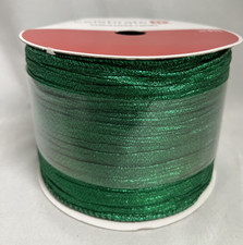 Celebrate It Wired Jumbo GREEN METALLIC CRINKLED Ribbon 3 1/2 in x 25 Ft NEW