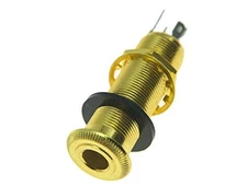  Stereo Copper Guitar Bass Barrel Jack Cylinder Input/Output Jacks 4 Pins Gold