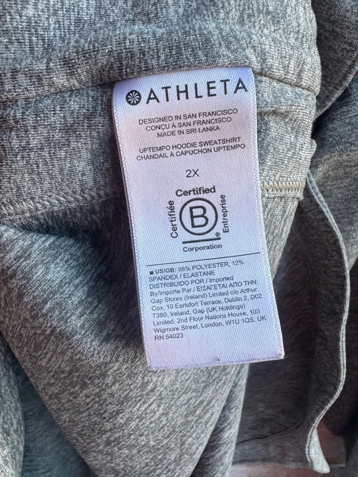 Sudadera con capucha Athleta manga larga con agujeros para los pulgares azul verdoso para mujer talla 2X Foto 4 de 4