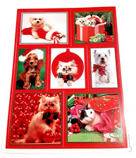 Vintage Hallmark xmas pets photo sticker sheet