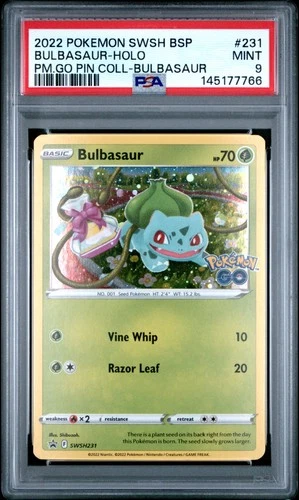 2022 POKEMON SWSH BLACK STAR PROMO #231 BULBASAUR-HOLO PSA 9