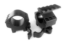 30mm 1" Heavy Duty QD LOW Profile Scope Rings with Removable Rails