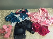 Lot Build a Bear Outfits Summer Sequins Skates Sandals Hoodie PInk Star Sunglass