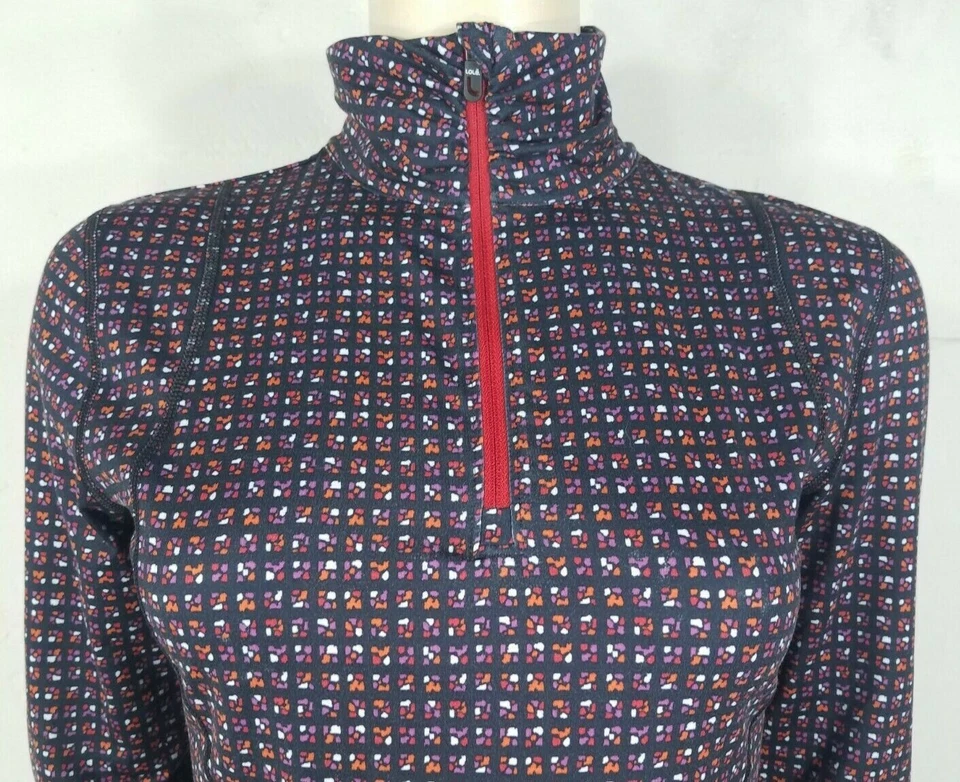 Lole черный оранжевый фиолетовый спортивный 1/4 молнии пуловер базовый слой дамы маленький - Изображение 3 из 4