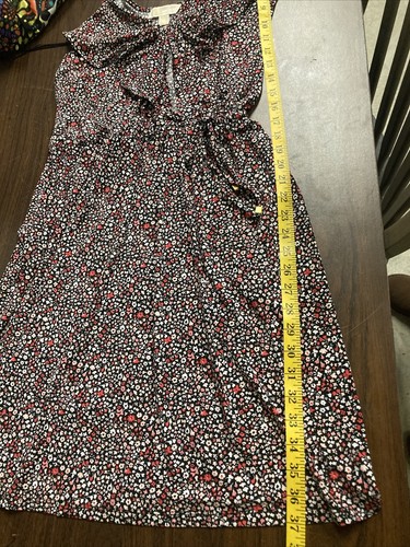 michael kors schwarz weiß rosa blumengold kettenkleid m (c) - Bild 5 von 5