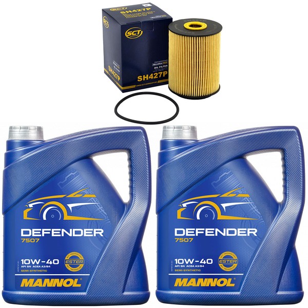 MotoröL Set Mannol 10W-40 API SN 8 Liter + ÖLfilter FüR Audi A8 3.7 4.2 Quattro-image