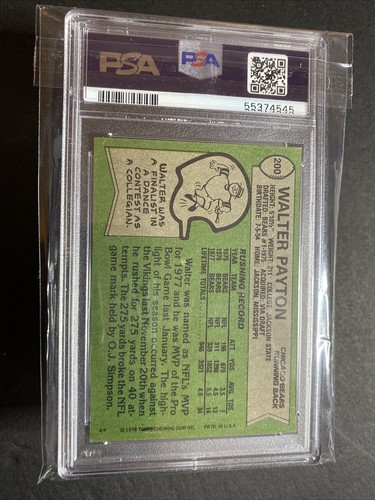 Walter Payton 1978 Topps #200 All-Pro - PSA 7 NM - Picture 3 of 8