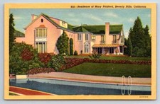 Residence of Mary Pickford Beverly Hills CA Postcard 