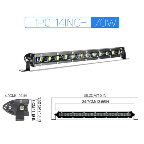 7/ 14/ 20/ 25/ 32" Slim LED Light Bars 4x4 ATV Offroad Light Fog Driving Lamp - Picture 9 of 12