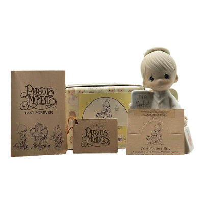 Precious Moments  It s A Perfect Boy  Box~Figurine~Doctor~Baby~Cradle~New Born