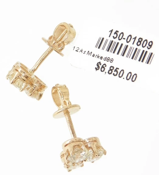 Trío de diamantes G-H/SI2 de 1,62 quilates de oro rosa de 18 quilates atornillados SOLO $1.595 Foto 3 de 3