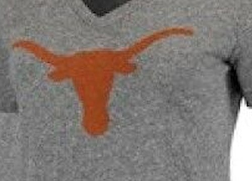 Womens Texas Longhorns Grey Silhouette V-Neck T Shirt - Picture 2 of 4