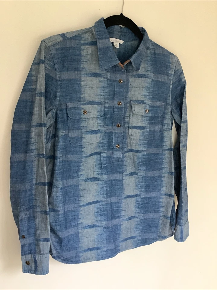 Camisa Western LL Beans Signature 10 Algodón Denim Popover Foto 2 de 4