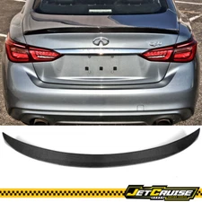 Fits 14-24 Infinite Q50 V37 Sedan ST Style Carbon Fiber Rear Trunk Spoiler Wing