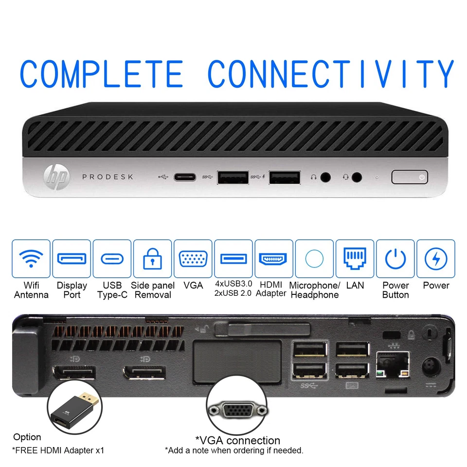 HP Micro Desktop Computer PC i7, up to 32GB RAM, NEW m.2 SSD,  Windows 10/11 - Image 2 of 4