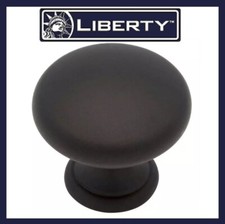 4pk Liberty Classic 1-1/4" 32mm Matte Black Round Cabinet Knob PN2001-FB-C