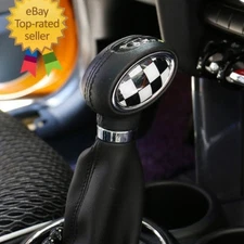 USA STOCK 2X Black Checkered Auto Gear Knob Badges MINI Cooper F54 F55 F57 F60