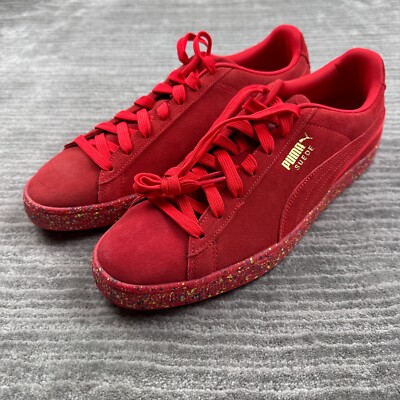 NEW Puma Suede Low Mens 12 Red Casual Sneaker Shoes
