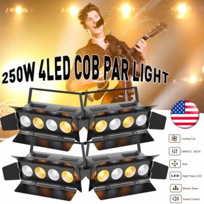 250W COB 4LED Par Lights DMX Stage DJ Audience Blinder Light Warm Cool White