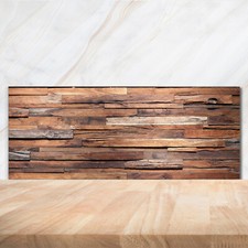 Kitchen Glass Splashback 125x50 Wooden wall
