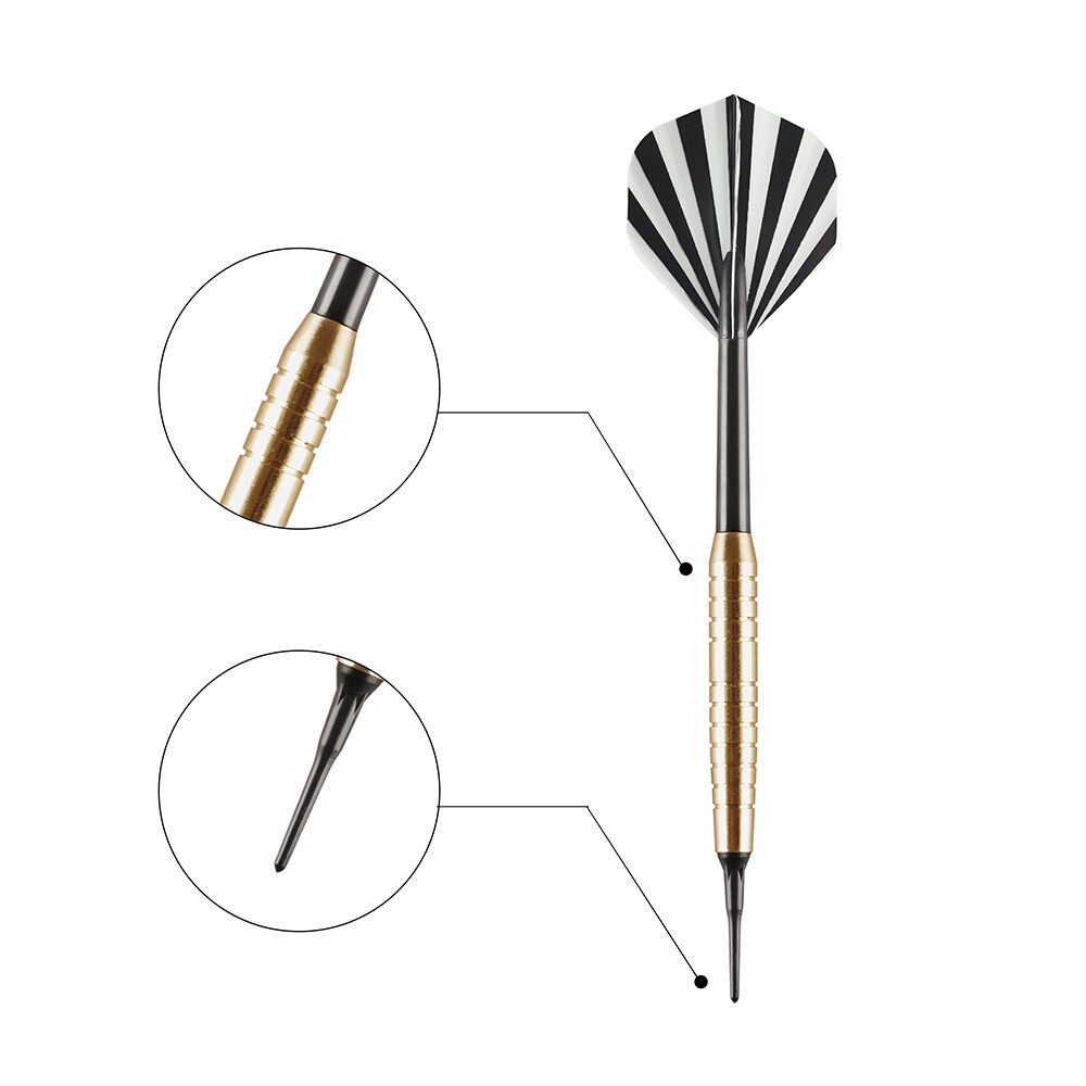 18 Grams Soft Tip Darts Set PET Flights Nylon Shafts for Electronic Dart Board