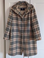 Burberry London Women's 100% Wool Tartan Check Haymarket Uk 16, Large (freesize)