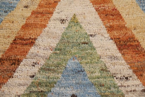 Pastel Color Wool Moroccan Runner Rug 3x10 Diamond Hand-knotted Hallway Carpet - Picture 9 of 18