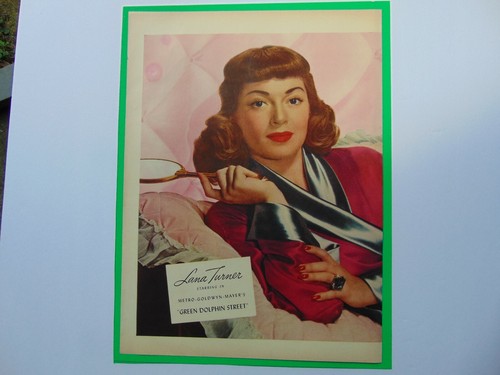 1947 GREEN DOLPHIN STREET Movie Release Lana Turner print ad