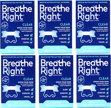 Nasal Strips Clear for Sensitive Skin Large 30 Each Packs of 6 