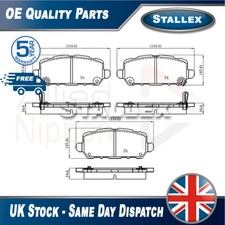 Adatto a Honda HR-V 2015- 1.5 1.6 D + Altri modelli Set Pastiglie Freno Stallex Posteriore