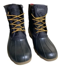 Sperry mens sz 12 Black Saltwater Nylon Waterproof Duck Boots New in Box