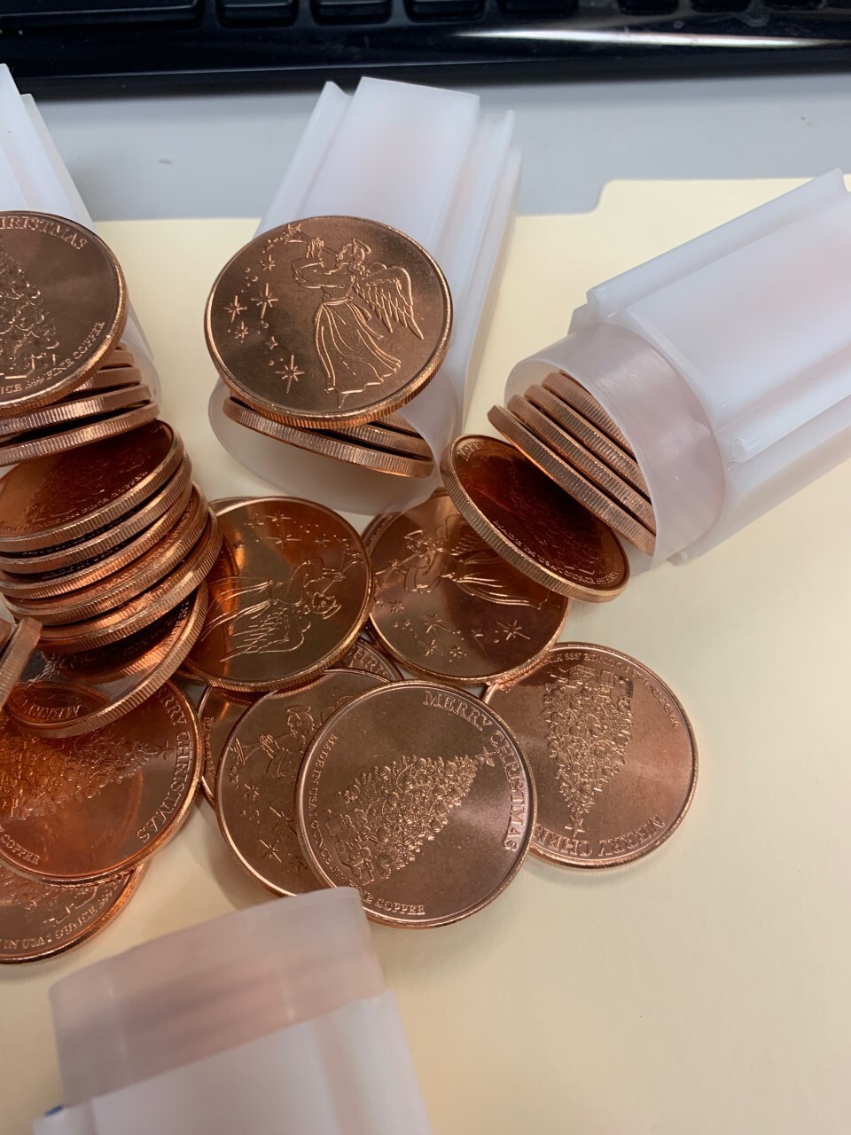 Christmas Angel- 10 X 1 ounce solid copper coins (0.625 pounds) by ...